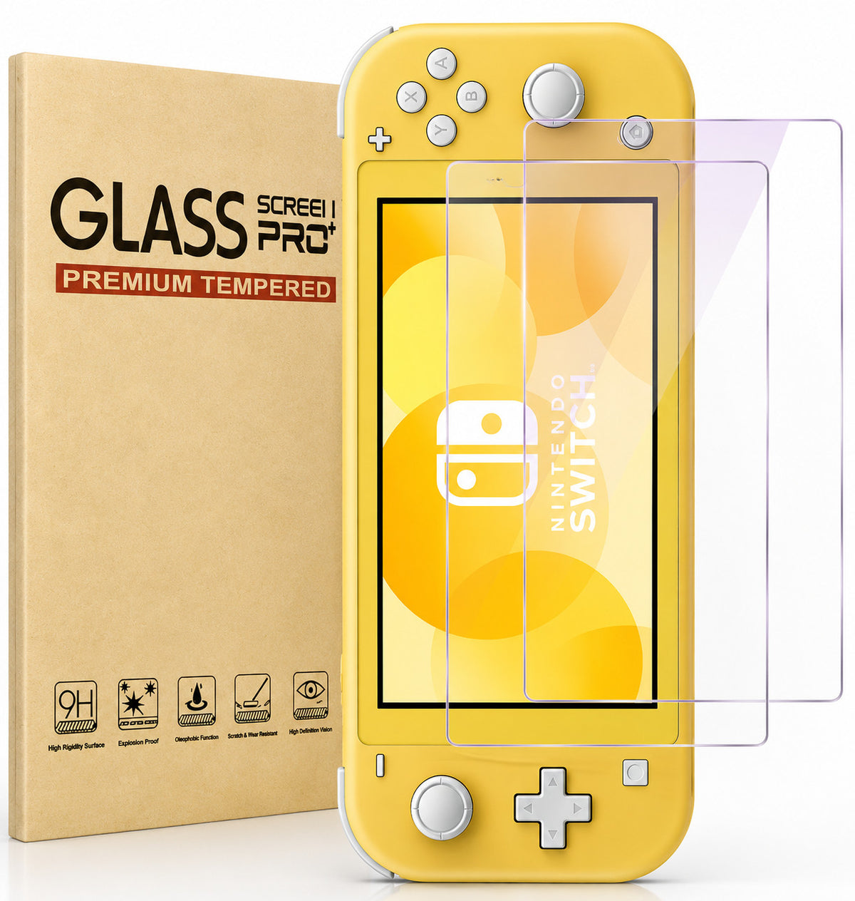 Schutzglas für Nintendo Switch Lite – 9H Panzerglas, 2er-Pack