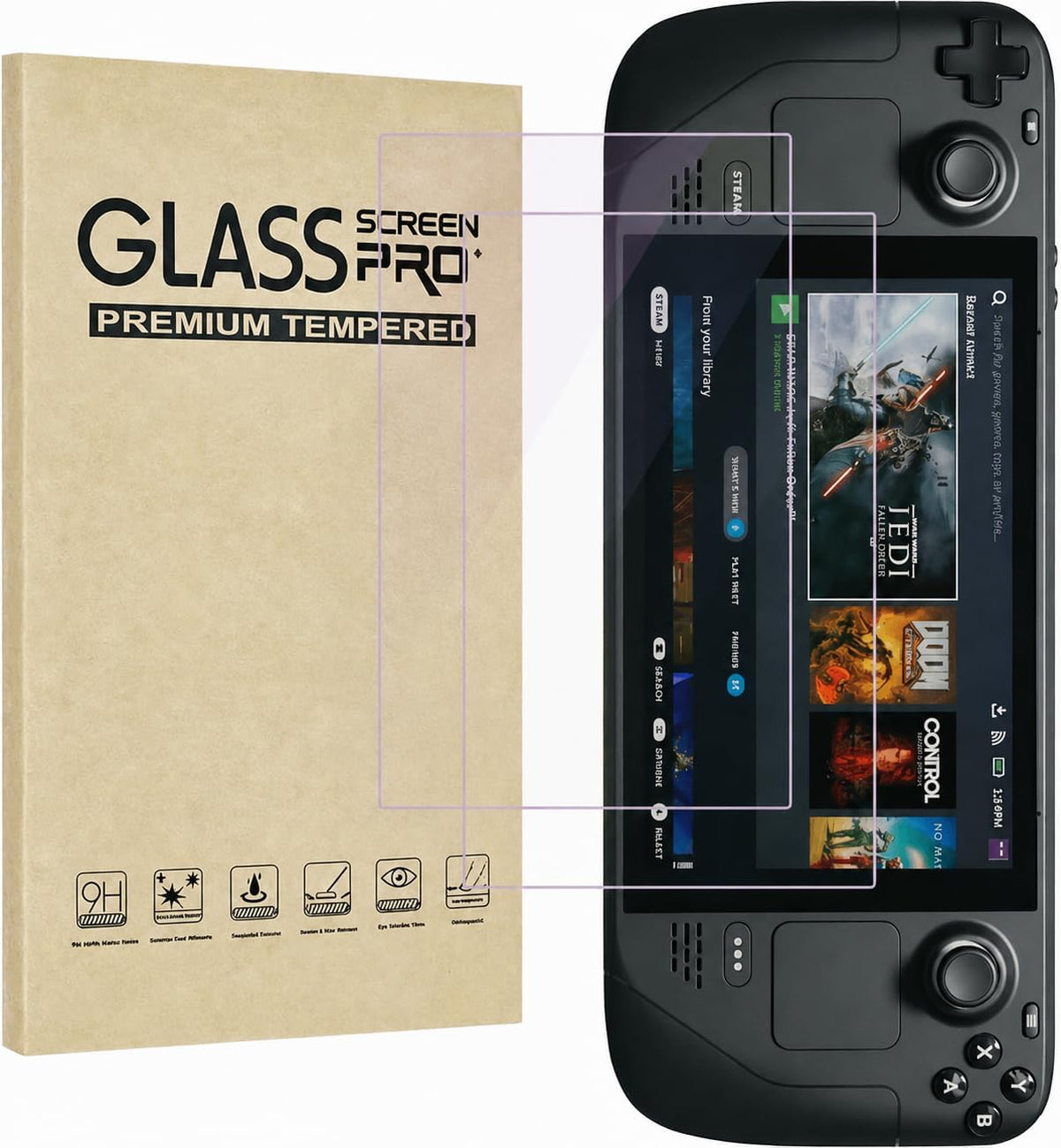Schutzglas für Steam Deck OLED – 9H Panzerglas, 2er-Pack